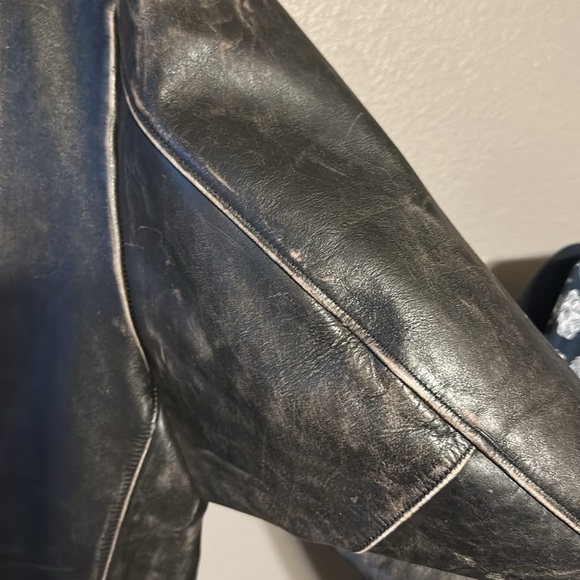 GAP Brand VINTAGE. Mens Size 2XX Genuine Leather Bomber Jacket Like New! - Picture 11 of 16
